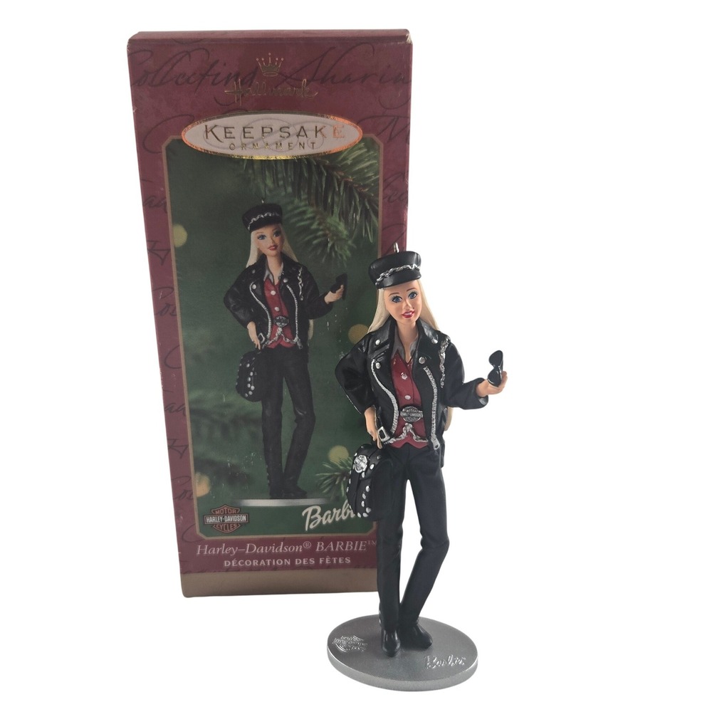 Hallmark Keepsake Ornament Barbie Harley-Davidson 2000 Biker Christmas with Box